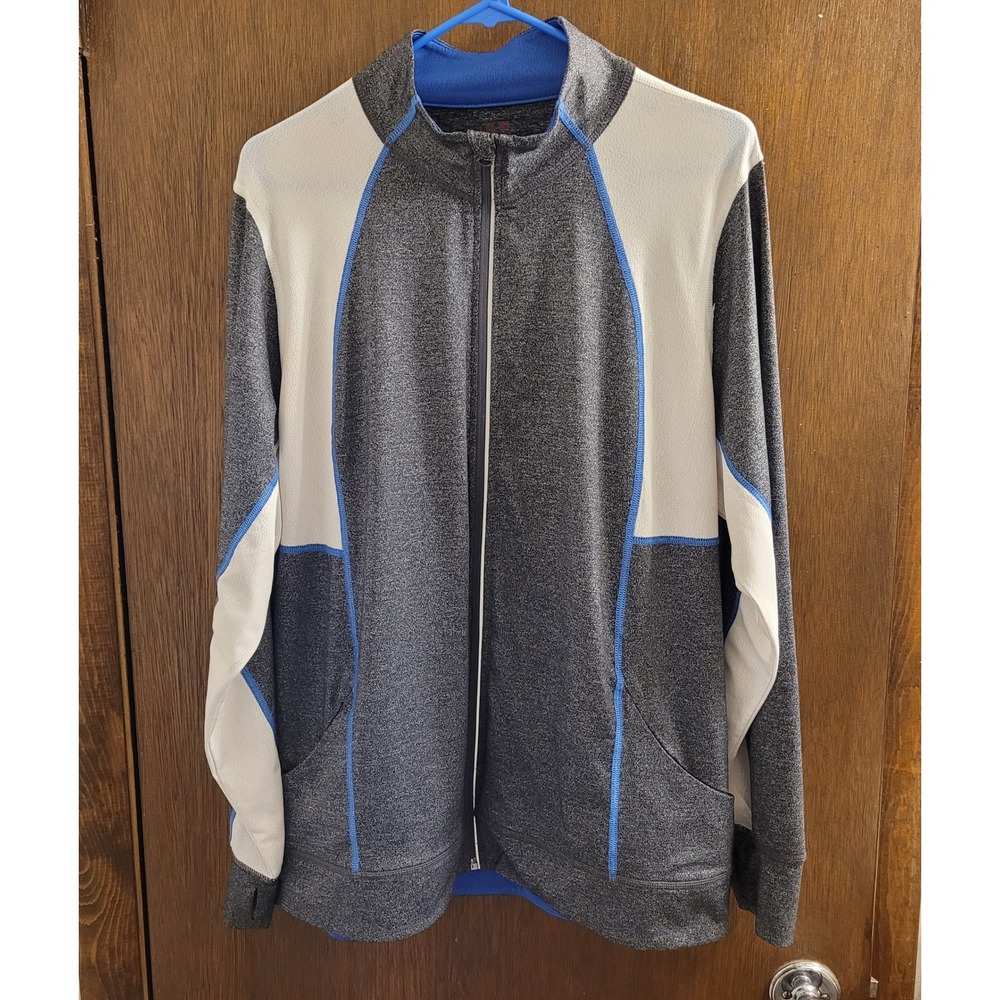 RBX Womens Full Zip Active Jacket Grey Space Dye Mesh Panel Thumbholes 18/20